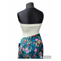 Krótki top damski plażowy Bluzka bez ramiączek - biały